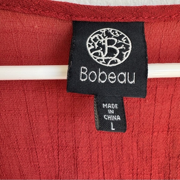 Bobeau Red Blouse with Lace Hem - Picture 3 of 8